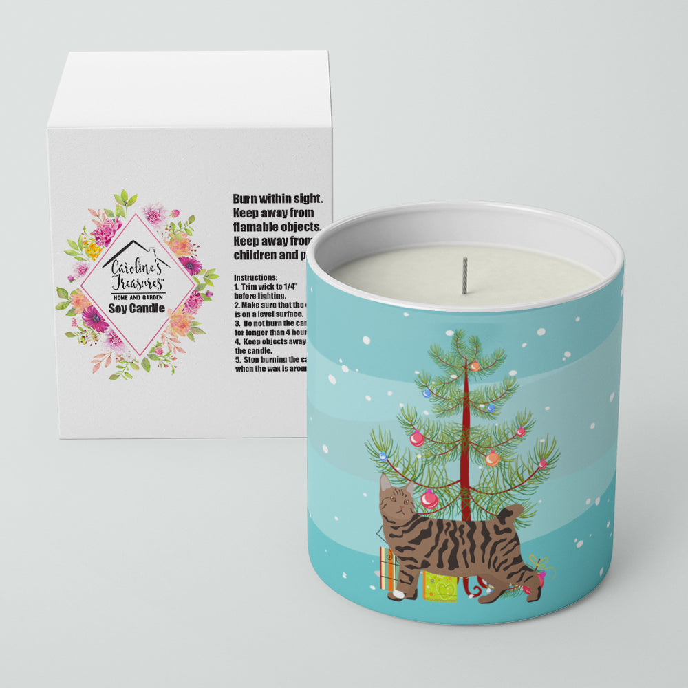 Pixie Bob Cat Christmas Decorative Soy Candle Nature Soy Wax Essential Oil Home Decor Ideal for Bedroom Kitchen Bath Office Gift, 10 oz