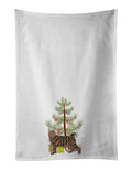 Pixie Bob Cat Christmas Kitchen Towel Set of 2 White Dish Towels Decorative Bathroom Hand towel for Hand, Face, Hair, Yoga, Tea, Dishcloth, 19 X 28", White
