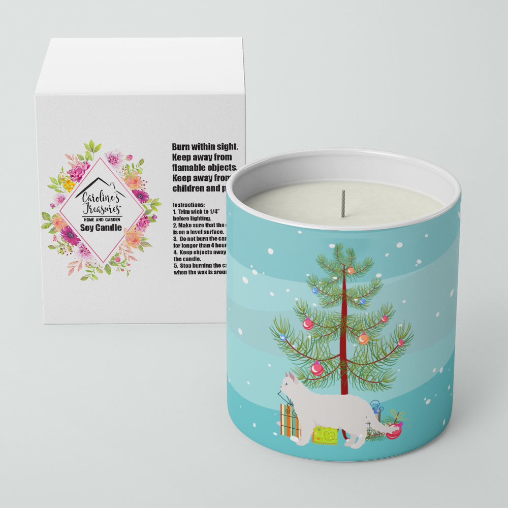 Poodle Cat Cat Christmas Decorative Soy Candle Nature Soy Wax Essential Oil Home Decor Ideal for Bedroom Kitchen Bath Office Gift, 10 oz