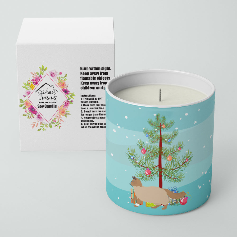Ragdoll Cat Christmas Decorative Soy Candle Nature Soy Wax Essential Oil Home Decor Ideal for Bedroom Kitchen Bath Office Gift, 10 oz