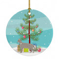 Safari Cat Christmas Ceramic Ornament Christmas Tree Hanging Decorations for Home Christmas Holiday, Party, Gift, 3 in, Multicolor