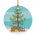 Serengeti Cat Christmas Ceramic Ornament Christmas Tree Hanging Decorations for Home Christmas Holiday, Party, Gift, 3 in, Multicolor