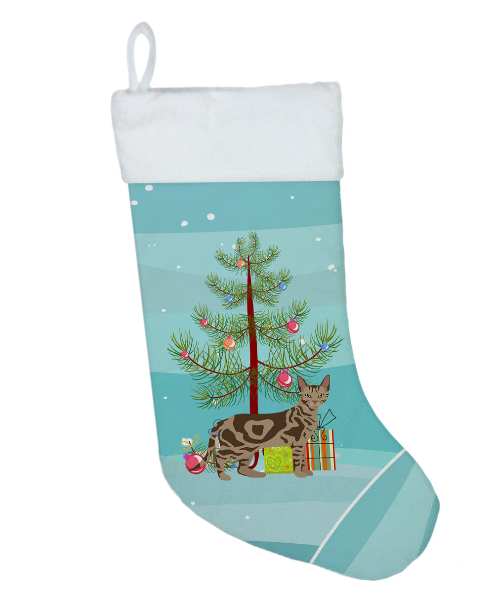 Sokoke Cat Christmas Holiday Stocking Double-Sided Print, Polyester Suede,11x18, Made in USA