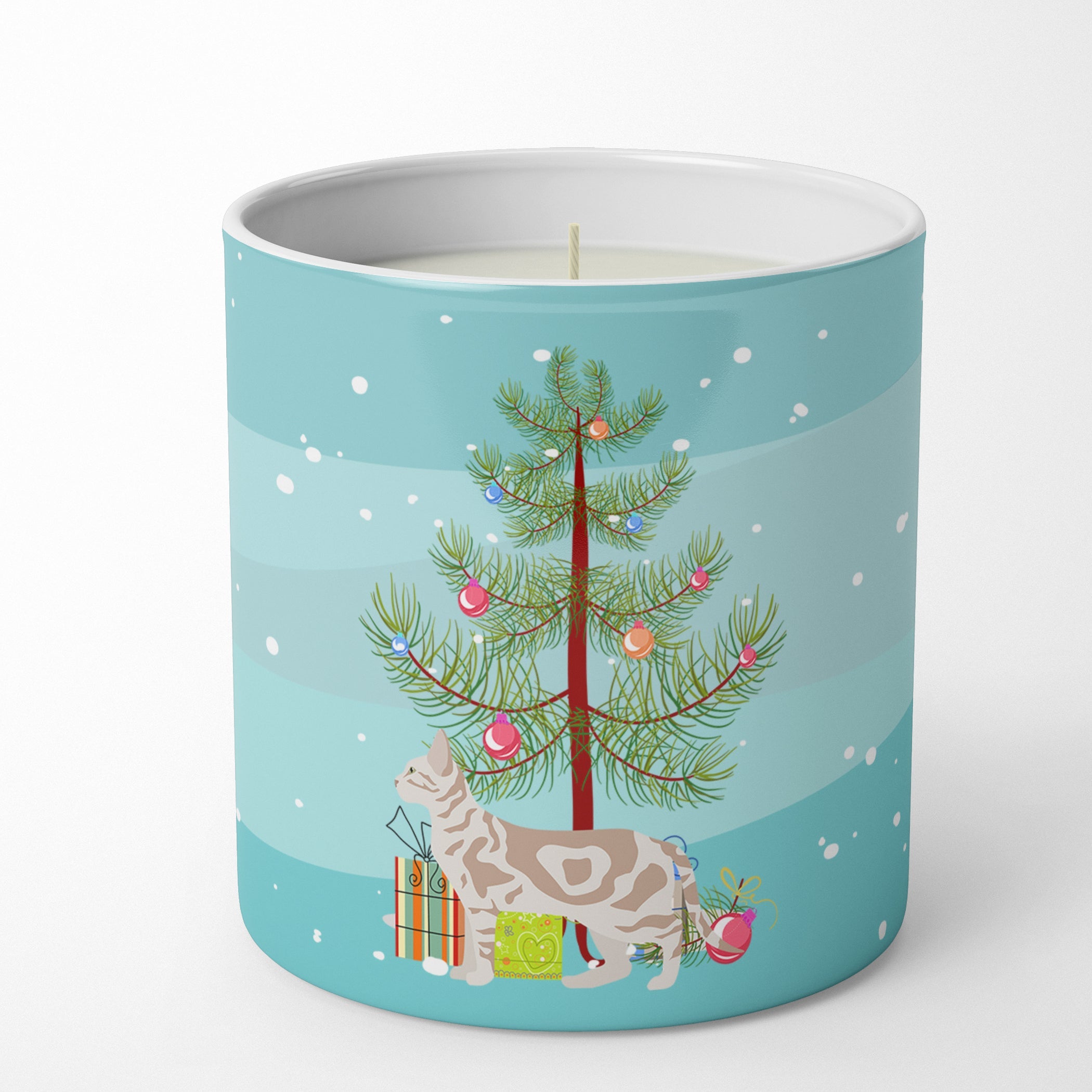 Sokoke Cat Christmas Decorative Soy Candle Nature Soy Wax Essential Oil Home Decor Ideal for Bedroom Kitchen Bath Office Gift, 10 oz