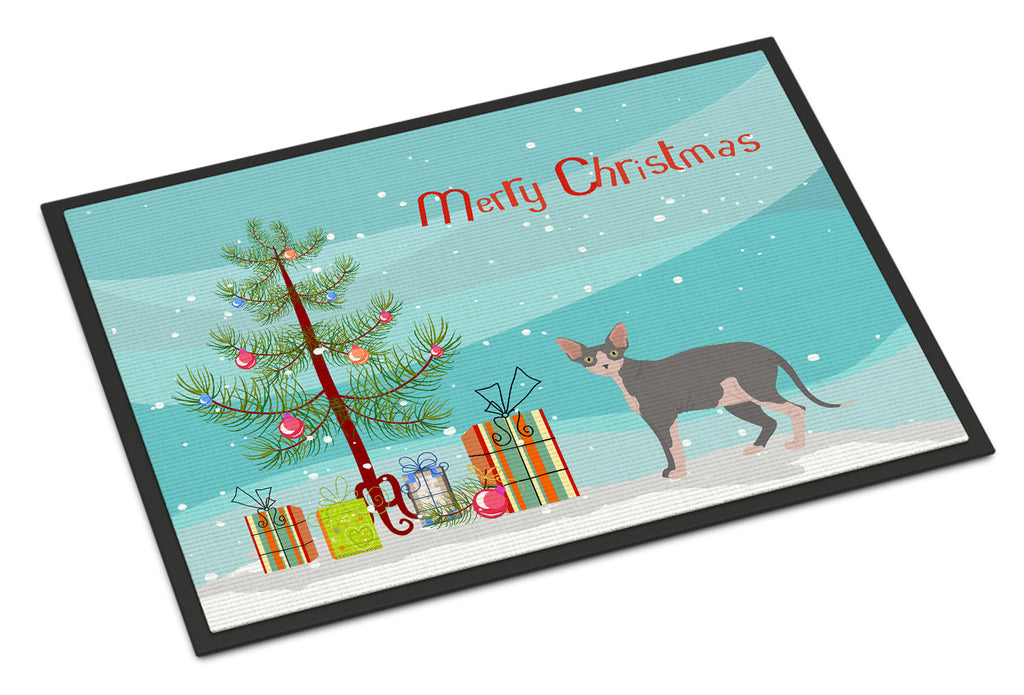 Sphynx Cat Christmas Doormat Indoor Outdoor 24H X 36W Front Door Mat Rugs for Entryway, Non Slip Washable Low Pile,