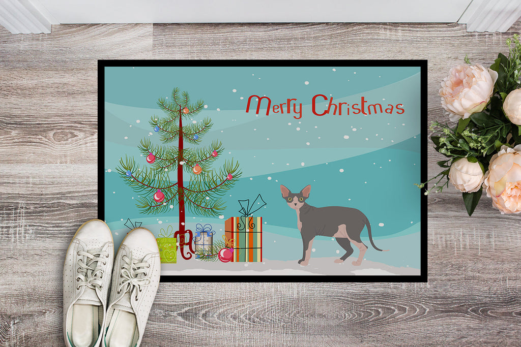 Sphynx Cat Christmas Doormat Indoor Outdoor 24H X 36W Front Door Mat Rugs for Entryway, Non Slip Washable Low Pile,