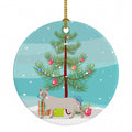 Thai Lilac Cat Christmas Ceramic Ornament Christmas Tree Hanging Decorations for Home Christmas Holiday, Party, Gift, 3 in, Multicolor