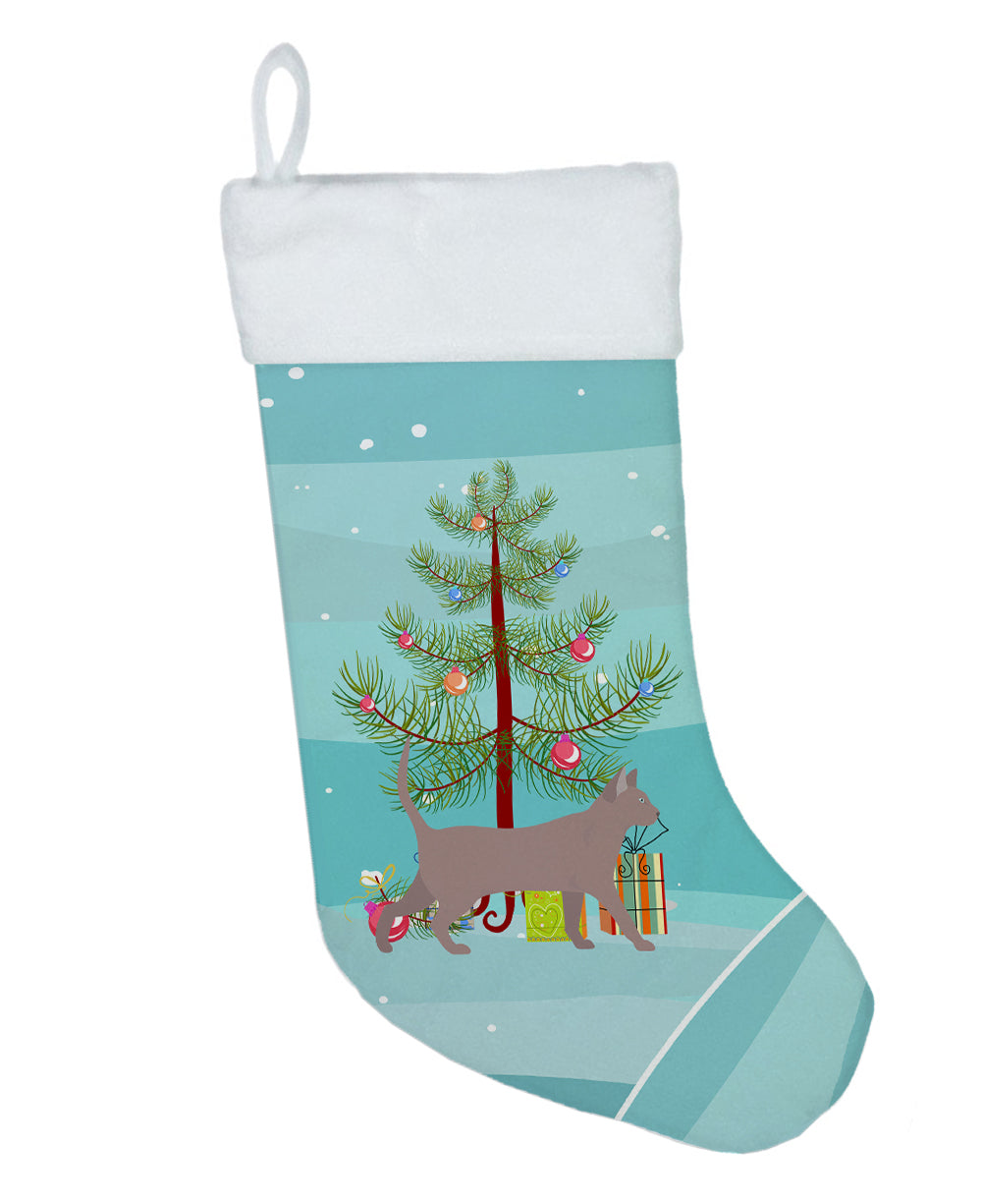 Thai Lilac Cat Christmas Holiday Stocking Double-Sided Print, Polyester Suede,11x18, Made in USA