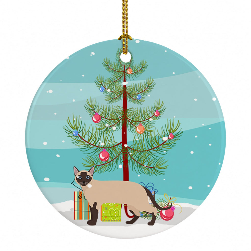 Tonkinese Cat Christmas Ceramic Ornament Christmas Tree Hanging Decorations for Home Christmas Holiday, Party, Gift, 3 in, Multicolor