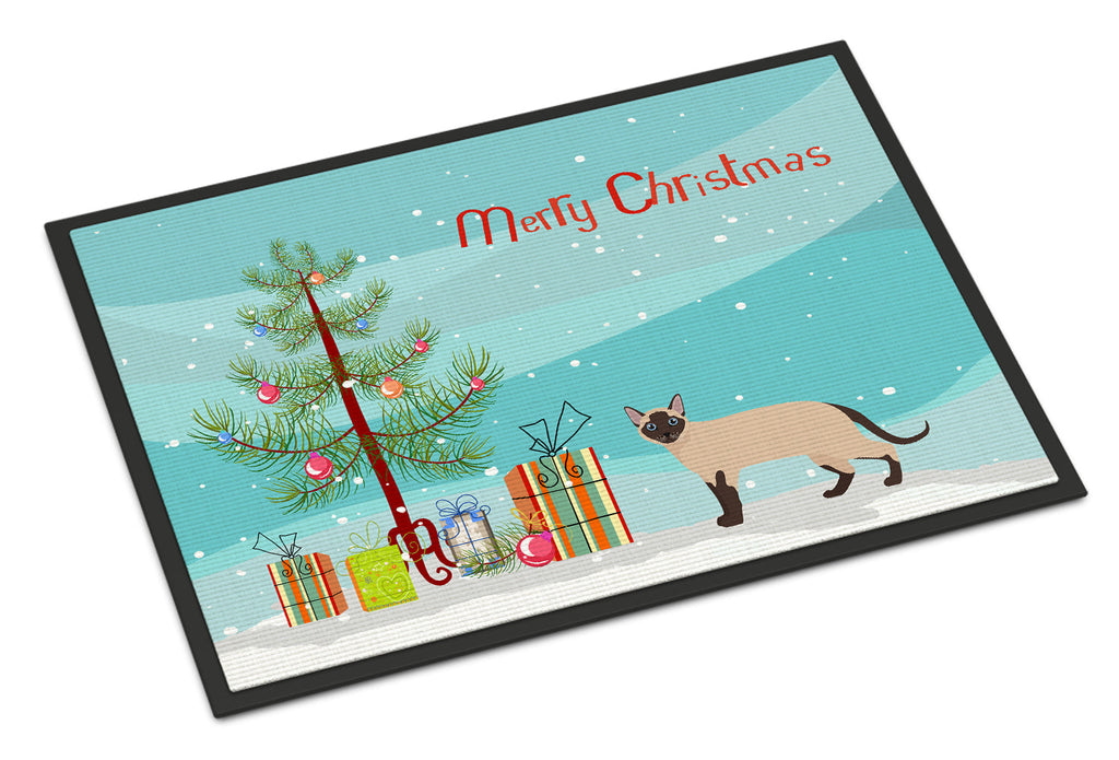 Tonkinese Cat Christmas Doormat Indoor Outdoor 24H X 36W Front Door Mat Rugs for Entryway, Non Slip Washable Low Pile,