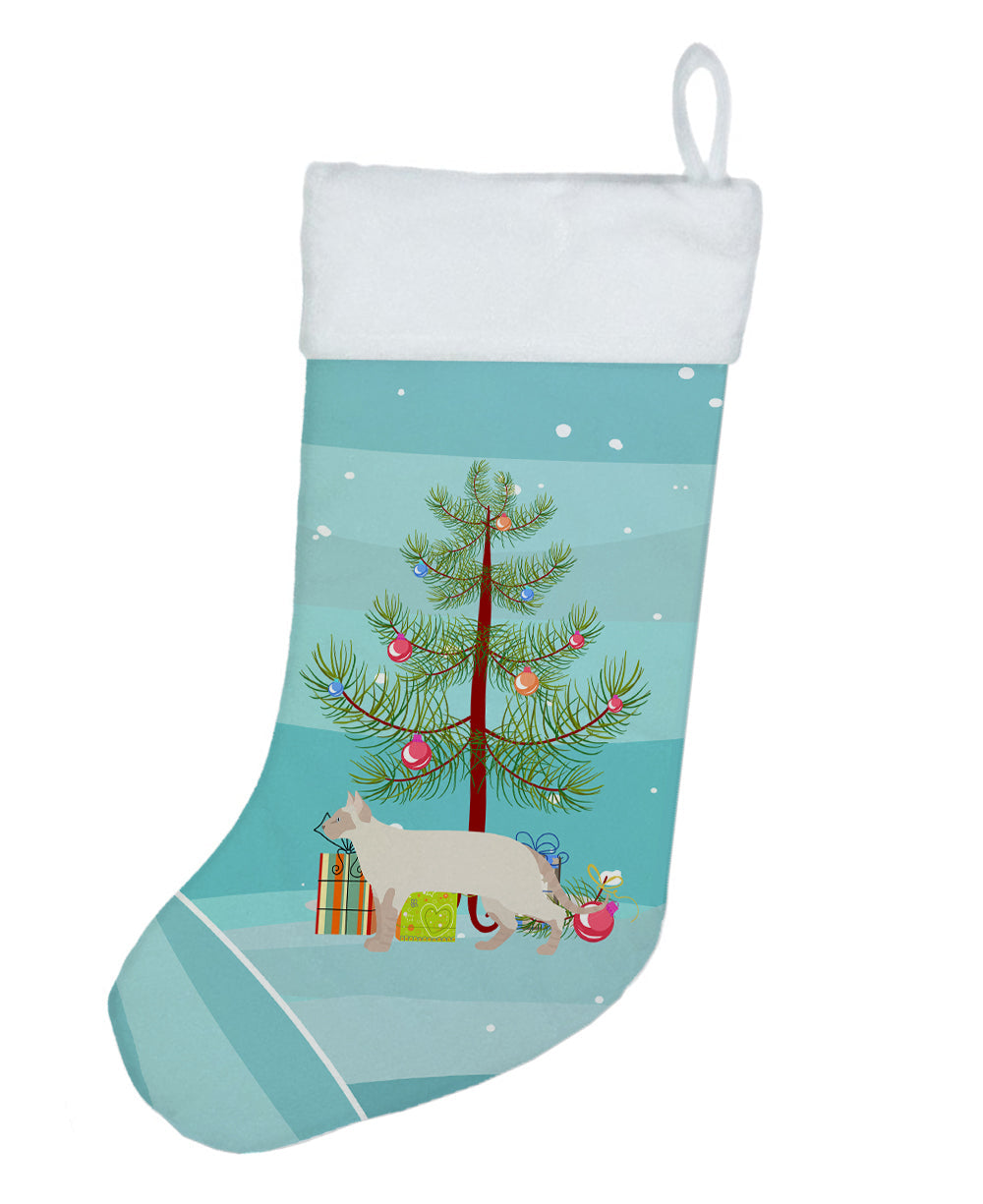 Tonkinese Cat Christmas Holiday Stocking Double-Sided Print, Polyester Suede,11x18, Made in USA