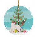 Turkish Van Cat Christmas Ceramic Ornament Christmas Tree Hanging Decorations for Home Christmas Holiday, Party, Gift, 3 in, Multicolor