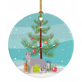 Ukrainian Levkoy Cat Christmas Ceramic Ornament Christmas Tree Hanging Decorations for Home Christmas Holiday, Party, Gift, 3 in, Multicolor