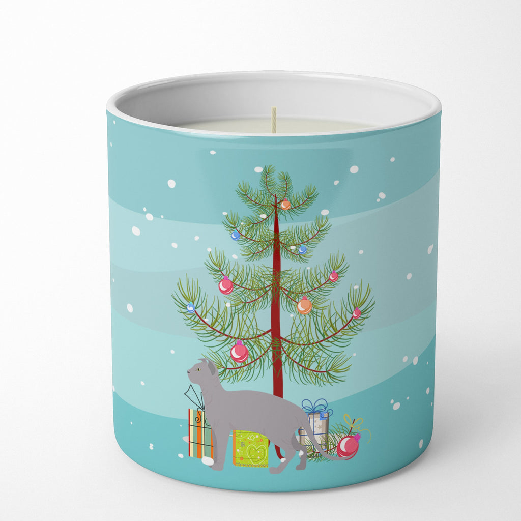 Ukrainian Levkoy Cat Christmas Decorative Soy Candle Nature Soy Wax Essential Oil Home Decor Ideal for Bedroom Kitchen Bath Office Gift, 10 oz