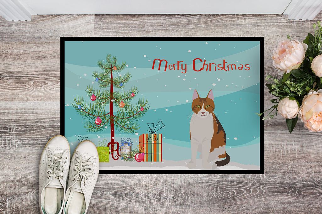 Aegean Cat Christmas Doormat Indoor Outdoor 18H X 27W Front Door Mat Rugs for Entryway, Non Slip Washable