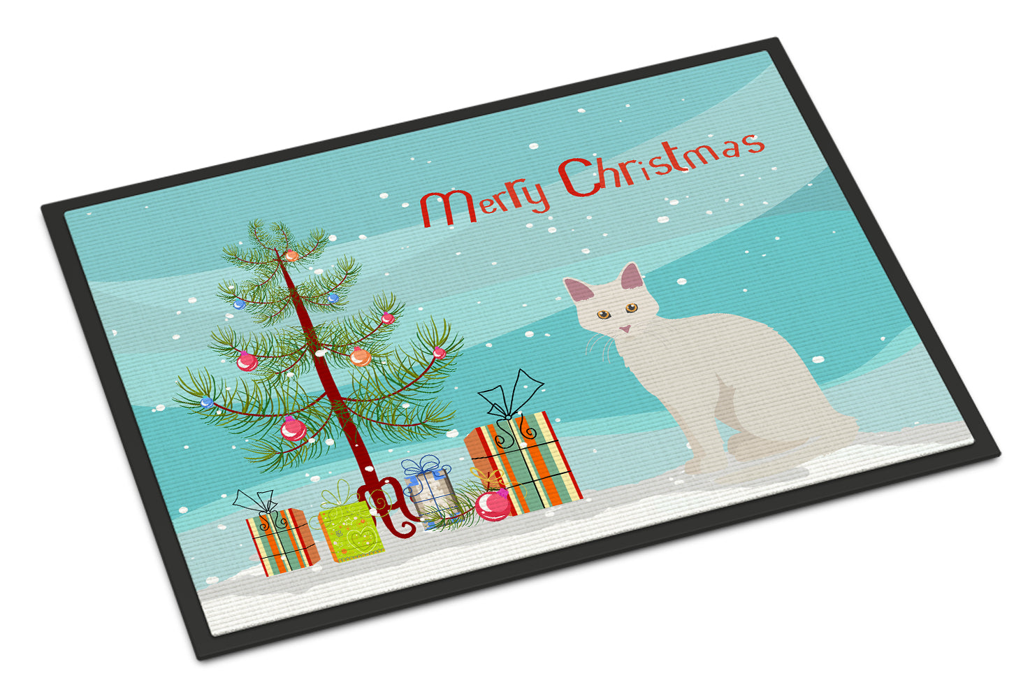 Aphrodite Giant Cat Christmas Doormat Indoor Outdoor 24H X 36W Front Door Mat Rugs for Entryway, Non Slip Washable Low Pile,