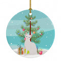 Arabian Mau Cat Christmas Ceramic Ornament Christmas Tree Hanging Decorations for Home Christmas Holiday, Party, Gift, 3 in, Multicolor