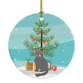 British Semi Longhair Cat Christmas Ceramic Ornament Christmas Tree Hanging Decorations for Home Christmas Holiday, Party, Gift, 3 in, Multicolor