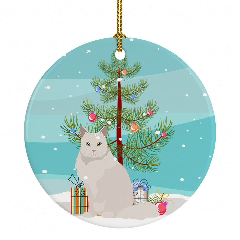 Chantilly Tiffany Cat Christmas Ceramic Ornament Christmas Tree Hanging Decorations for Home Christmas Holiday, Party, Gift, 3 in, Multicolor