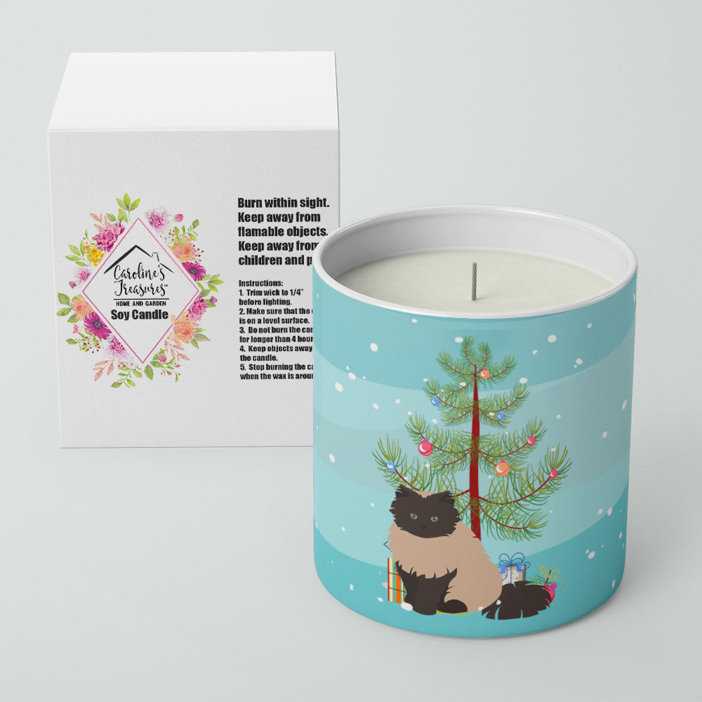 Colorpoint Persian Hymalayan Cat Christmas Decorative Soy Candle Nature Soy Wax Essential Oil Home Decor Ideal for Bedroom Kitchen Bath Office Gift, 10 oz