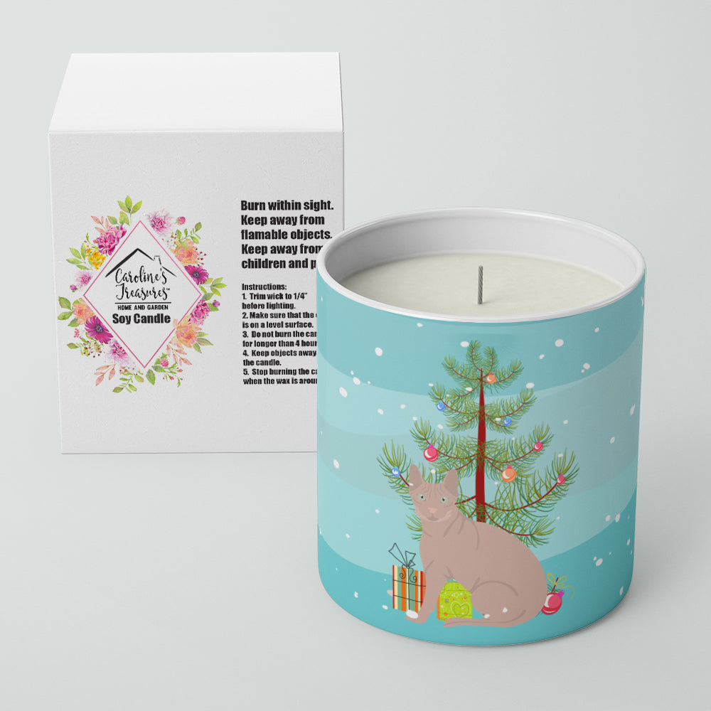 Don Sphynx Cat Christmas Decorative Soy Candle Nature Soy Wax Essential Oil Home Decor Ideal for Bedroom Kitchen Bath Office Gift, 10 oz