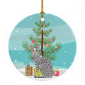 Egyptian Mau Cat Christmas Ceramic Ornament Christmas Tree Hanging Decorations for Home Christmas Holiday, Party, Gift, 3 in, Multicolor