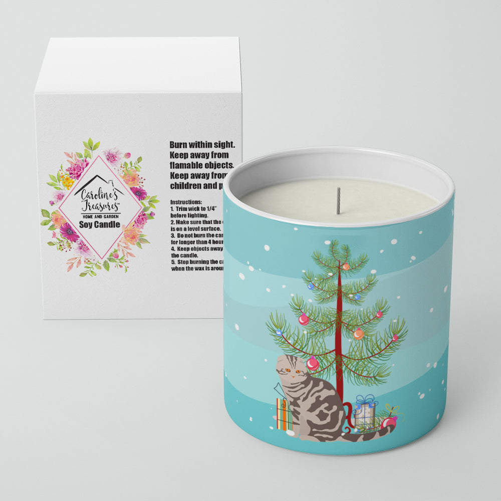 Foldex Exotic Fold Cat Christmas Decorative Soy Candle Nature Soy Wax Essential Oil Home Decor Ideal for Bedroom Kitchen Bath Office Gift, 10 oz