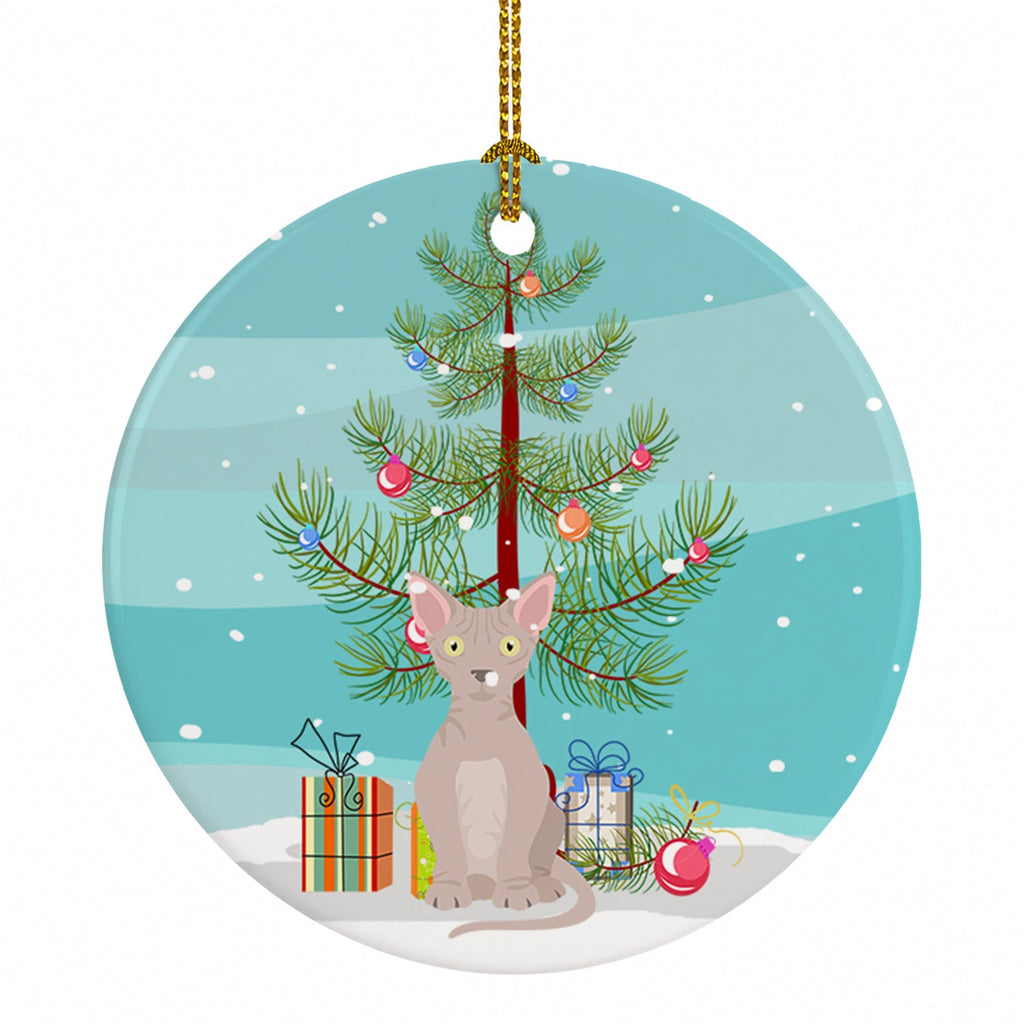 Minskin Cat Christmas Ceramic Ornament Christmas Tree Hanging Decorations for Home Christmas Holiday, Party, Gift, 3 in, Multicolor