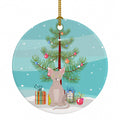 Minskin Cat Christmas Ceramic Ornament Christmas Tree Hanging Decorations for Home Christmas Holiday, Party, Gift, 3 in, Multicolor