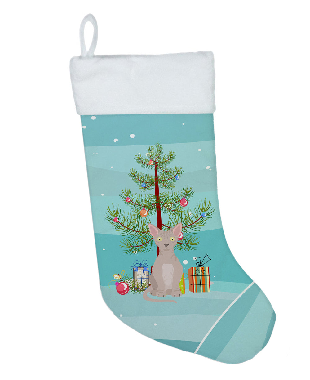 Minskin Cat Christmas Holiday Stocking Double-Sided Print, Polyester Suede,11x18, Made in USA