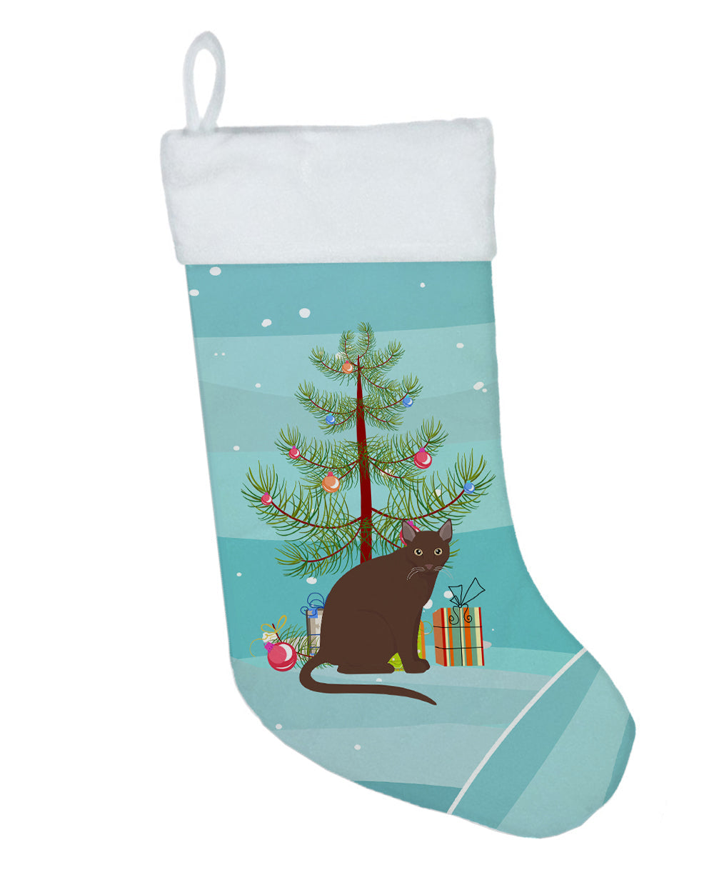 Raas Cat Christmas Holiday Stocking Double-Sided Print, Polyester Suede,11x18, Made in USA