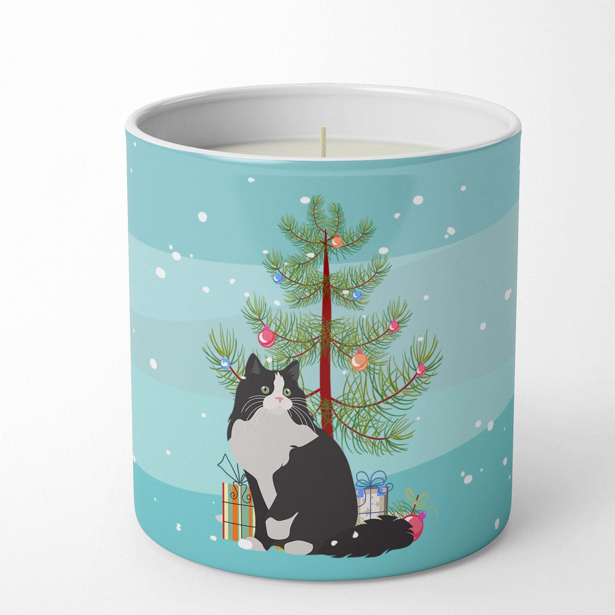 Ragamuffin Cat Christmas Decorative Soy Candle Nature Soy Wax Essential Oil Home Decor Ideal for Bedroom Kitchen Bath Office Gift, 10 oz