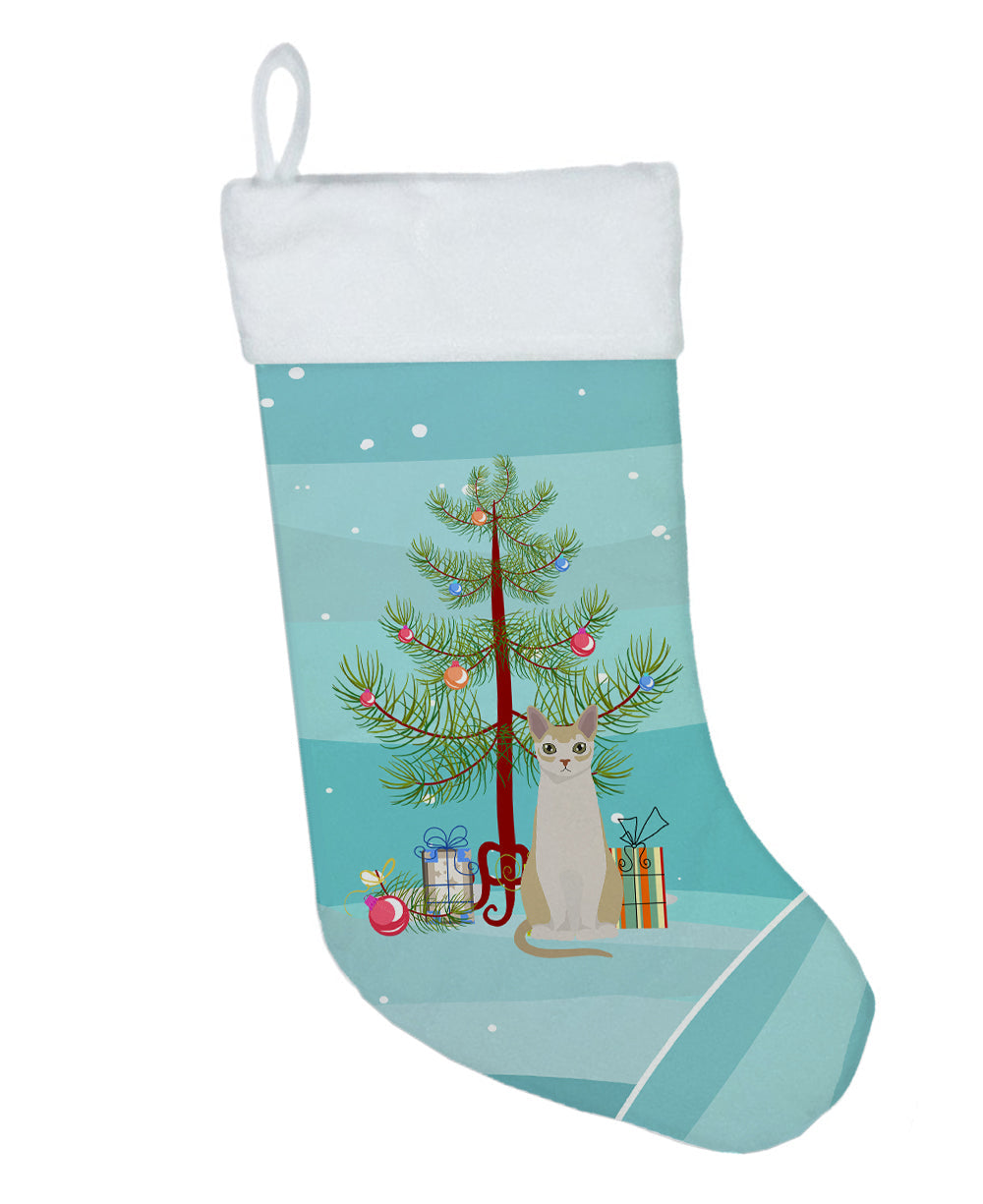 Singapura Cat Christmas Holiday Stocking Double-Sided Print, Polyester Suede,11x18, Made in USA