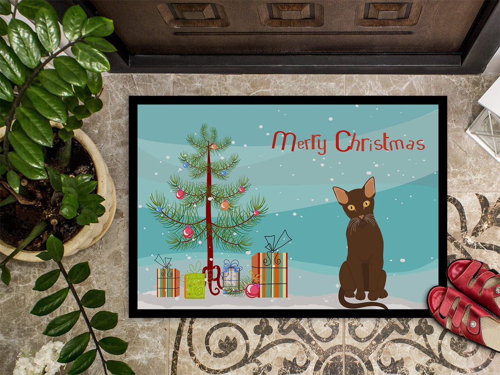 Suphalak Cat Christmas Doormat Indoor Outdoor 18H X 27W Front Door Mat Rugs for Entryway, Non Slip Washable