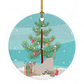 Thai Lilac Cat Christmas Ceramic Ornament Christmas Tree Hanging Decorations for Home Christmas Holiday, Party, Gift, 3 in, Multicolor