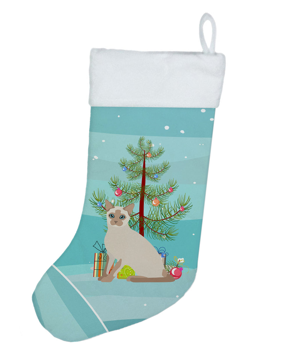 Tonkinese Cat Christmas Holiday Stocking Double-Sided Print, Polyester Suede,11x18, Made in USA