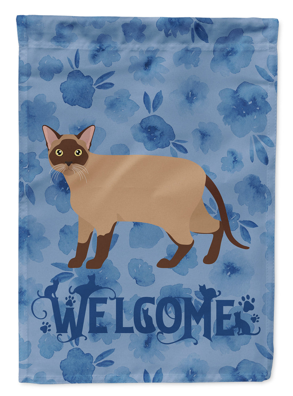 Burmese Cat Welcome Garden Flag Mailbox Decorative Yard Banner Outside Patio Artwork for Flower Beds, Garden Size, Multicolor