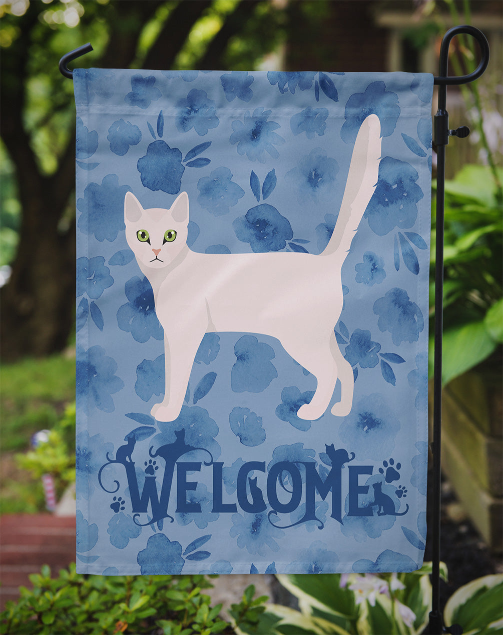 Burmilla Cat Welcome Garden Flag Mailbox Decorative Yard Banner Outside Patio Artwork for Flower Beds, Garden Size, Multicolor