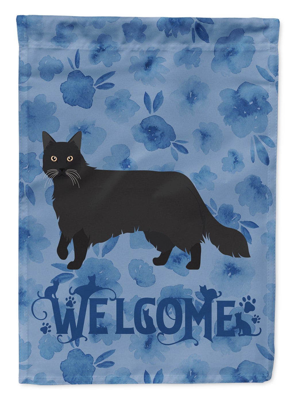 Black Chantilly Tiffany Cat Welcome Garden Flag Mailbox Decorative Yard Banner Outside Patio Artwork for Flower Beds, Garden Size, Multicolor
