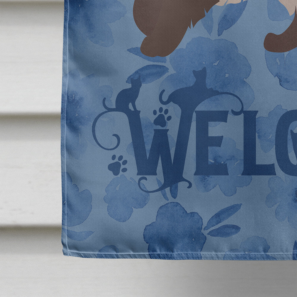 Colorpoint Persian Hymalayan Cat Welcome House Flag 28x40 Porch Sleeve Pole Decorative Outside Yard Banner Artwork Wall Hanging, Polyester