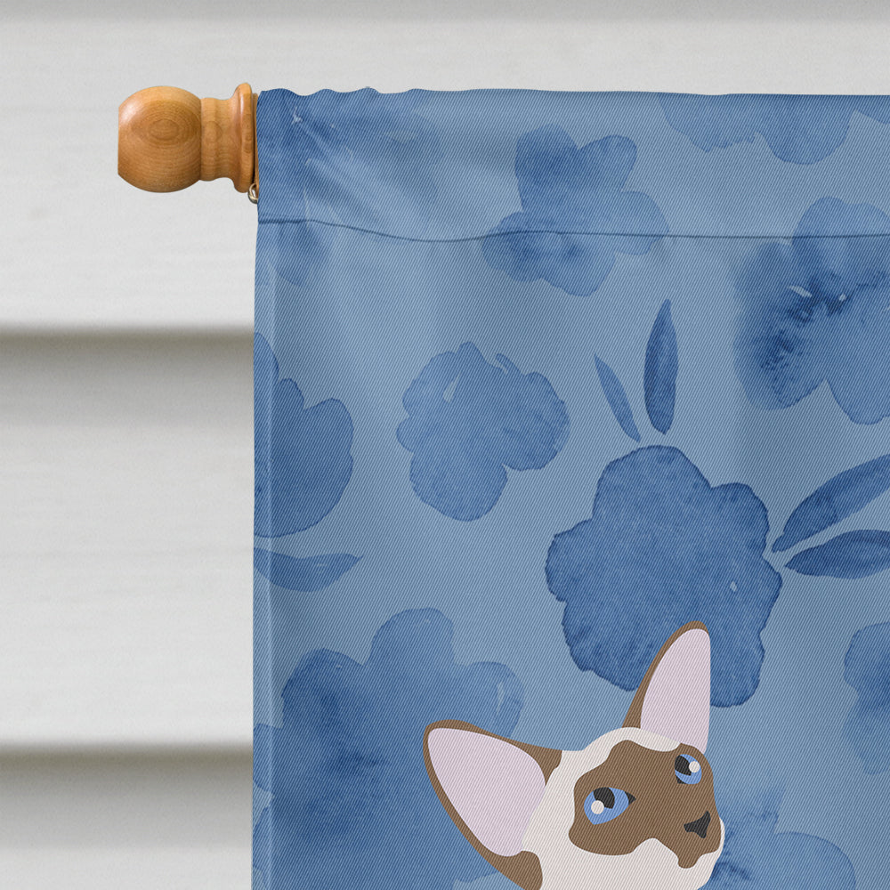 Colorpoint Shorthair Cat Welcome House Flag 28x40 Porch Sleeve Pole Decorative Outside Yard Banner Artwork Wall Hanging, Polyester