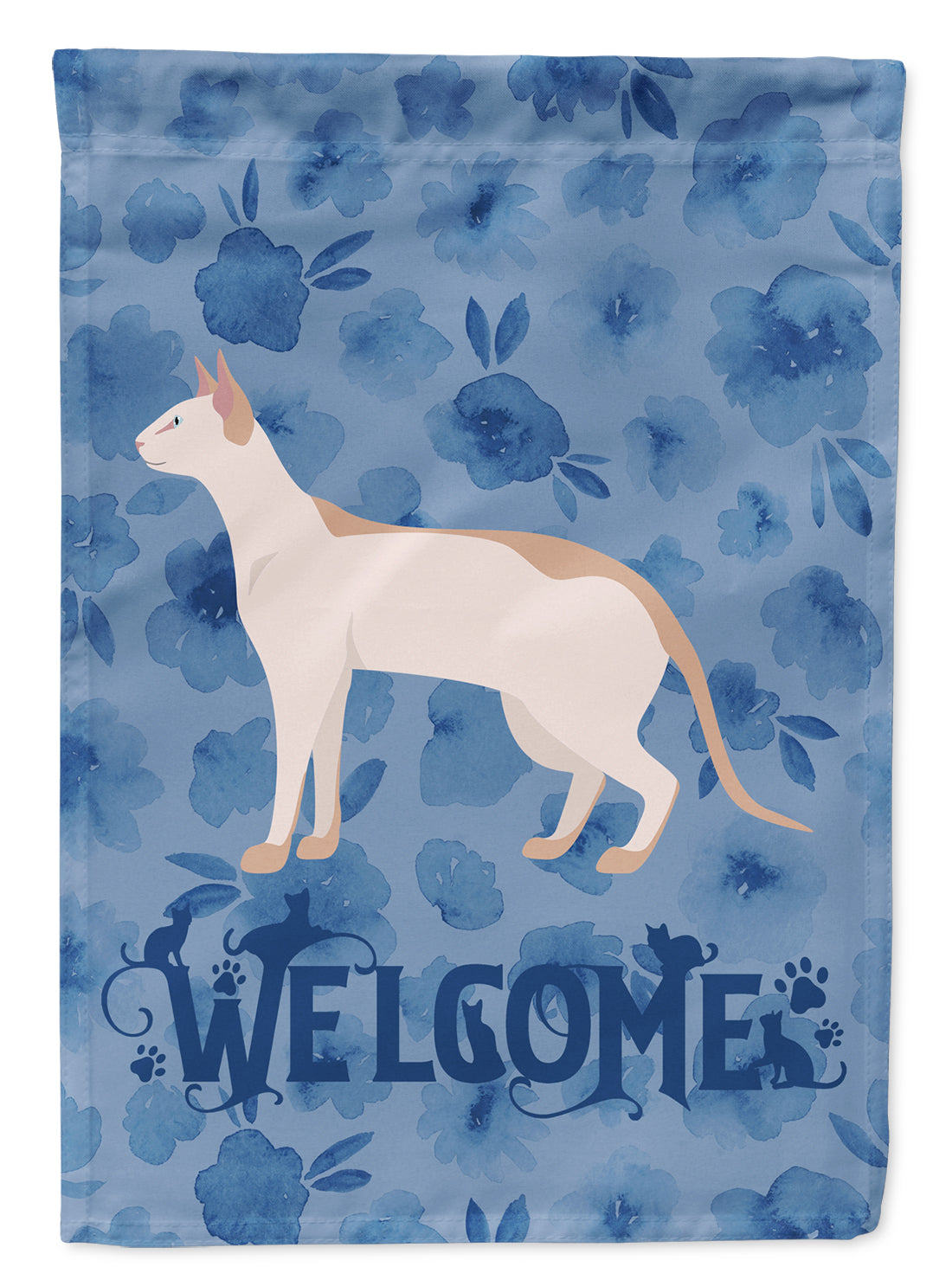 Colorpoint Shorthair #3 Cat Welcome House Flag 28x40 Porch Sleeve Pole Decorative Outside Yard Banner Artwork Wall Hanging, Polyester