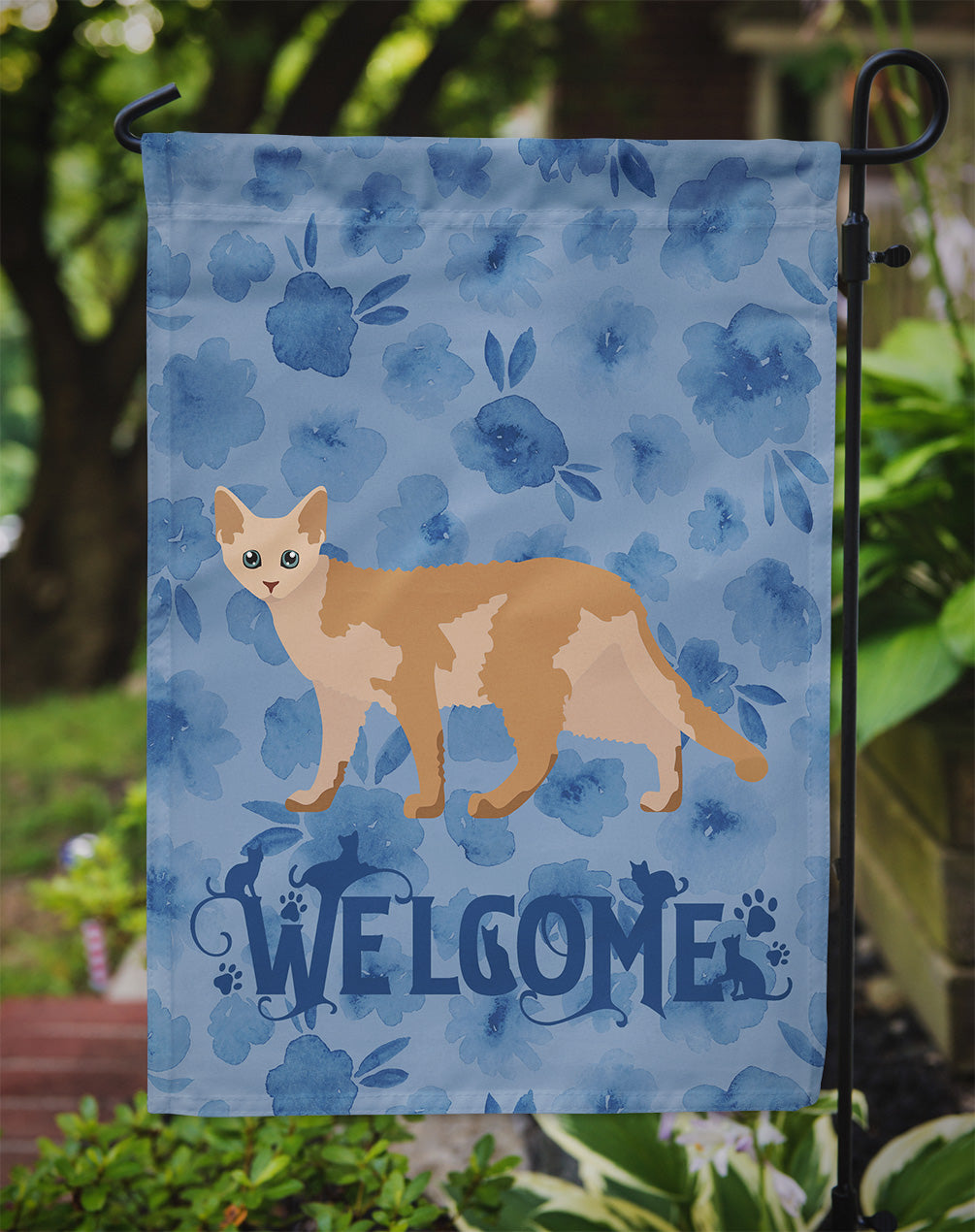 Devon Rex #3 Cat Welcome Garden Flag Mailbox Decorative Yard Banner Outside Patio Artwork for Flower Beds, Garden Size, Multicolor