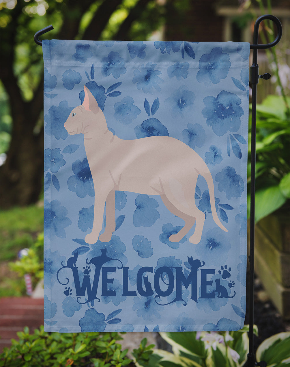 Don Sphynx Cat Welcome Garden Flag Mailbox Decorative Yard Banner Outside Patio Artwork for Flower Beds, Garden Size, Multicolor