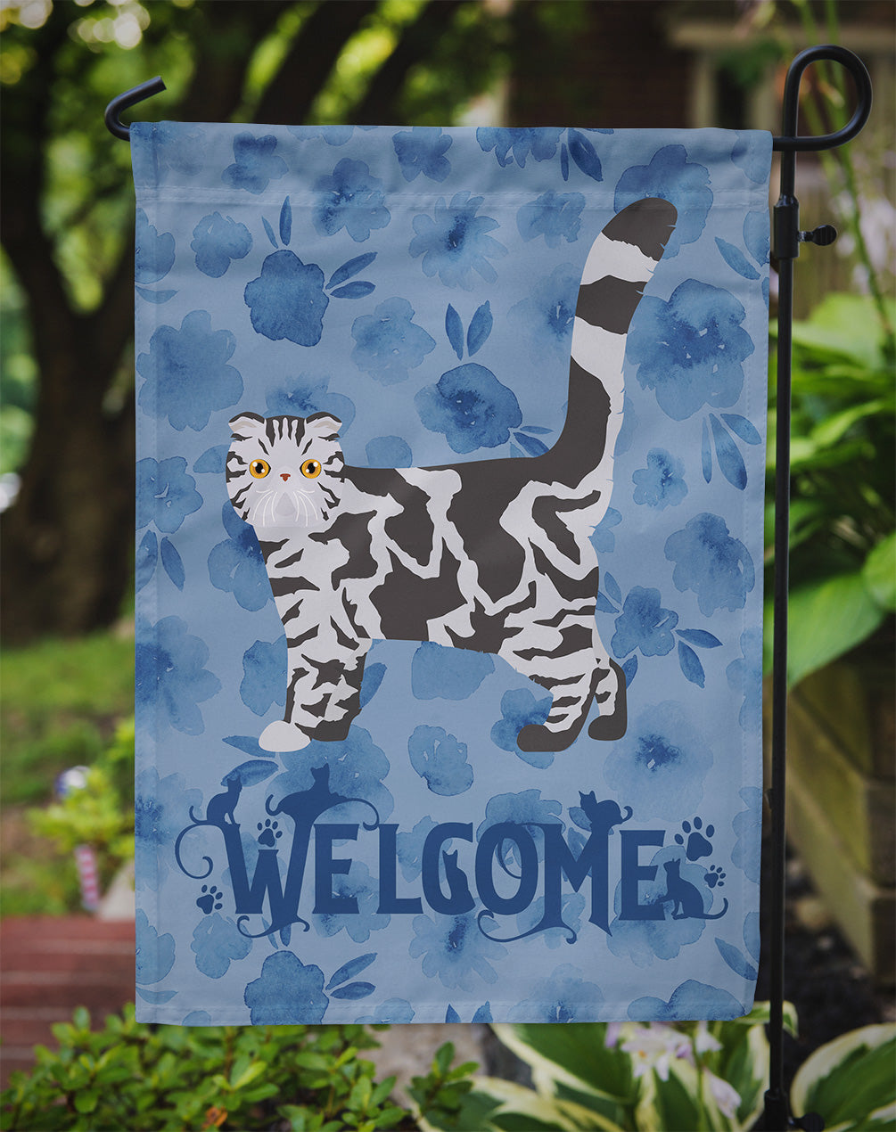 Foldex Exotic Fold #1 Cat Welcome Garden Flag Mailbox Decorative Yard Banner Outside Patio Artwork for Flower Beds, Garden Size, Multicolor