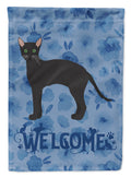 Black German Rex Cat Welcome Garden Flag Mailbox Decorative Yard Banner Outside Patio Artwork for Flower Beds, Garden Size, Multicolor