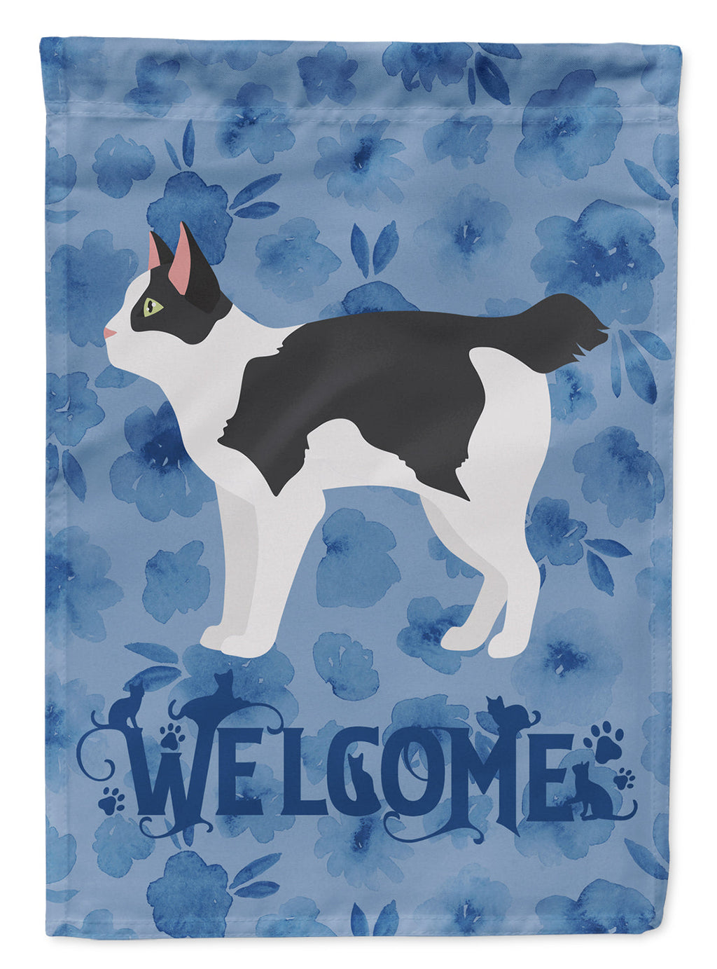 Japanese Bobtail Cat Welcome Garden Flag Mailbox Decorative Yard Banner Outside Patio Artwork for Flower Beds, Garden Size, Multicolor