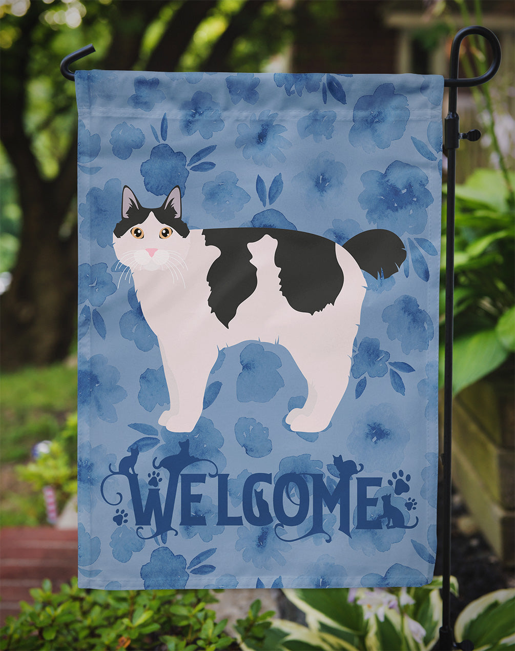 Kurilian Bobtail #2 Cat Welcome Garden Flag Mailbox Decorative Yard Banner Outside Patio Artwork for Flower Beds, Garden Size, Multicolor
