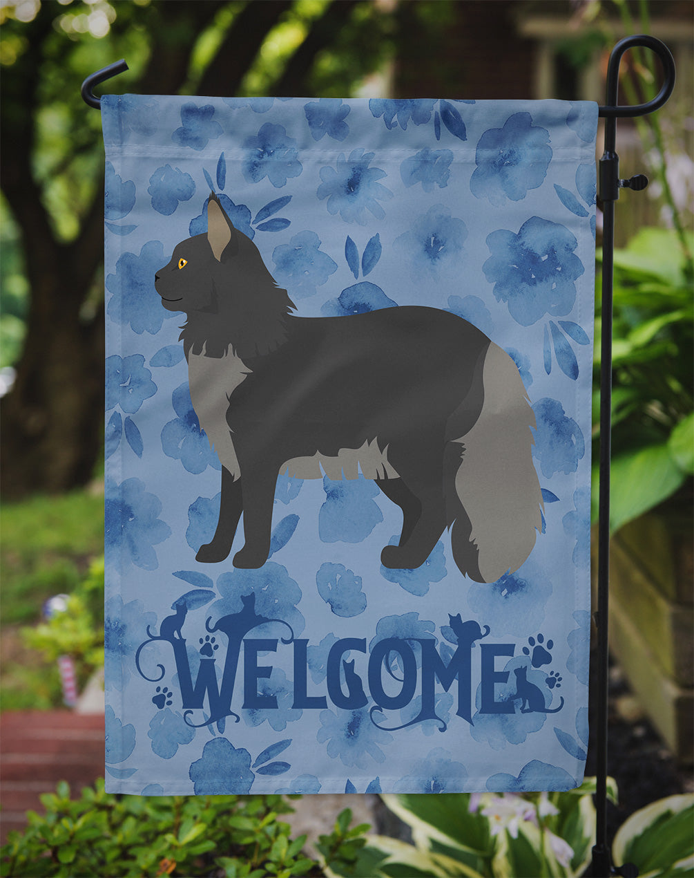 Maine Coon #2 Cat Welcome Garden Flag Mailbox Decorative Yard Banner Outside Patio Artwork for Flower Beds, Garden Size, Multicolor