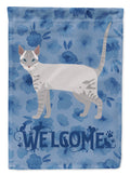 Ojos Azules Cat Welcome Garden Flag Mailbox Decorative Yard Banner Outside Patio Artwork for Flower Beds, Garden Size, Multicolor